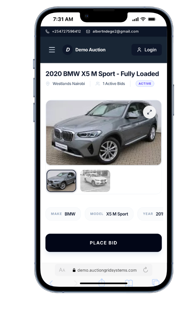 Auctiongridsystems Mobile Bidding Interface